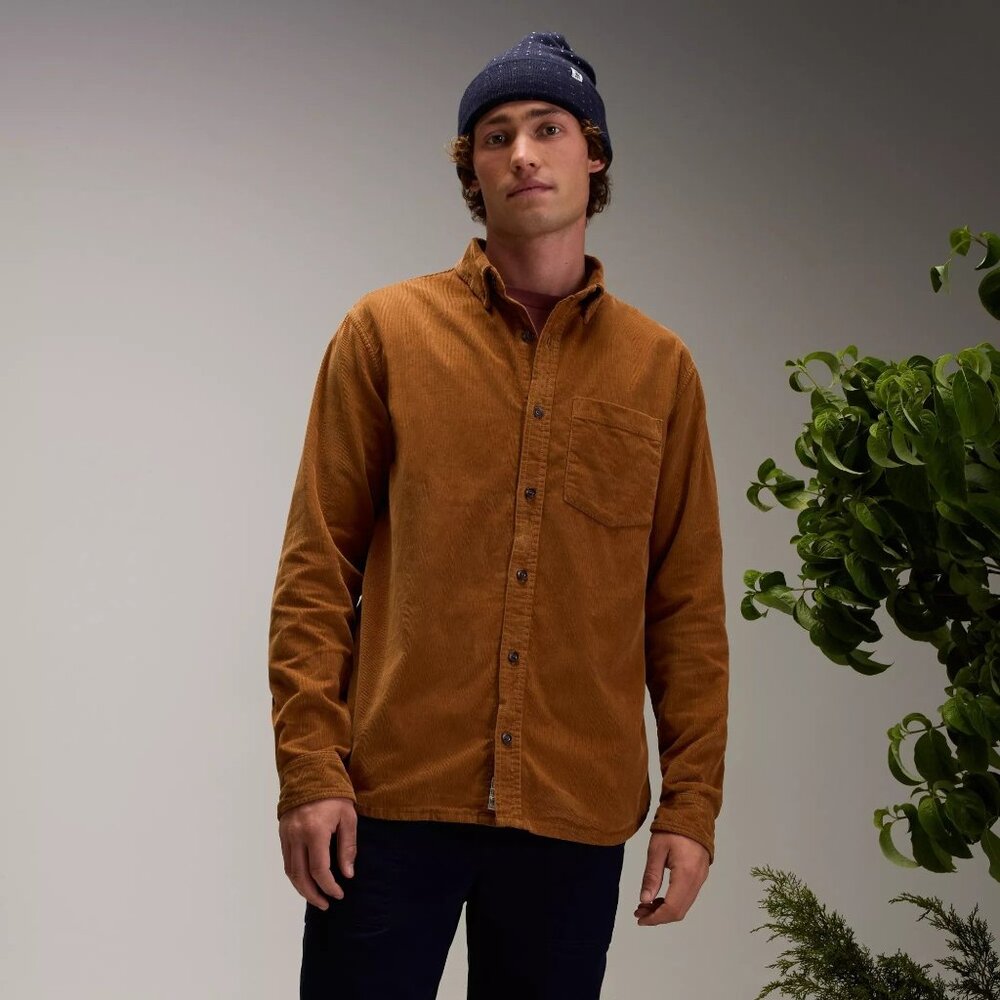 NWT Alpine Design Men's Cord Shirt, Medium, Brown Khaki, MSRP $58